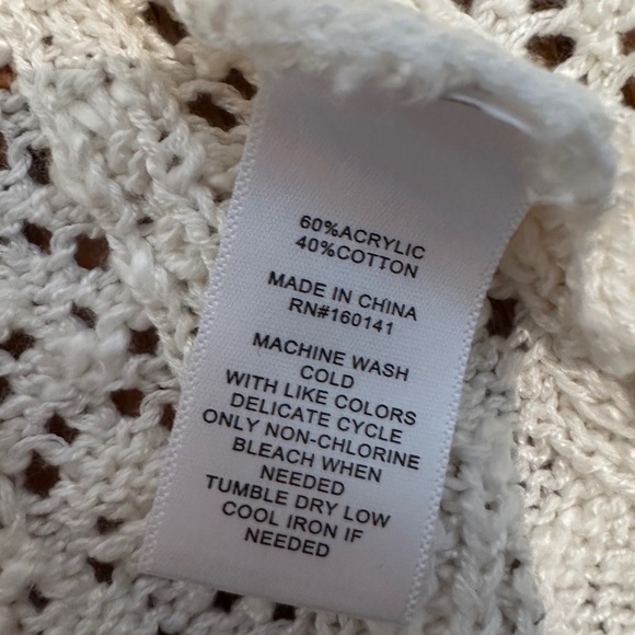 Frye Women's Beige Knit Cropped Sweater - Picture 5 of 5